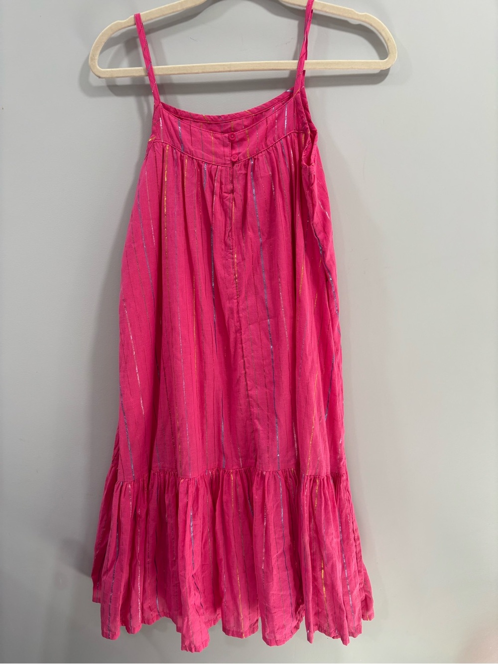 Bright Pink Strappy Tiered Summer Skirt
